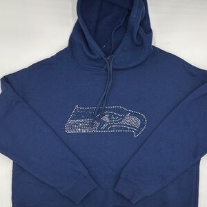 Cuce Seattle Seahawks Crystal Logo Cropped Hoodie